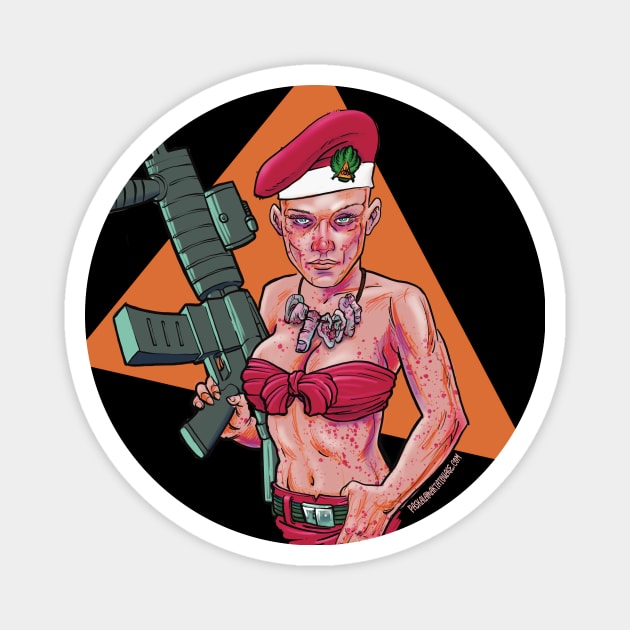 bloody women christmass soldier Magnet by Paskalamak